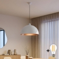 BRILAGI - LED-takpendel på vajer METALO 1xE27/40W/230V Ø 40 cm vit/koppar