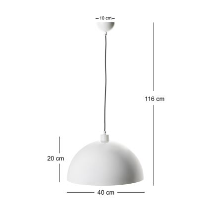 BRILAGI - LED-takpendel på vajer METALO 1xE27/40W/230V Ø 40 cm vit/koppar