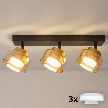 Brilagi - LED Takspot AURA LUX 3xGX53/30W/230V svart/guld