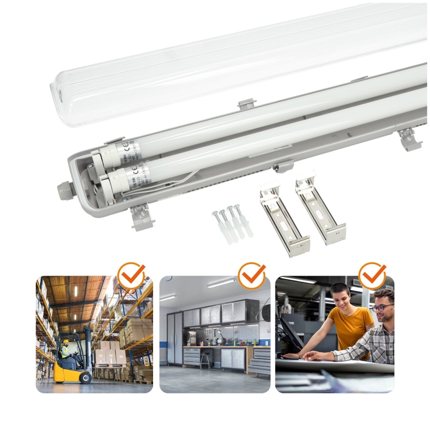 BRILAGI - LED teknisk dammtät lysrörsarmatur OPTIMA T8 2xG13/18W/230V 4000K IP65 128 cm