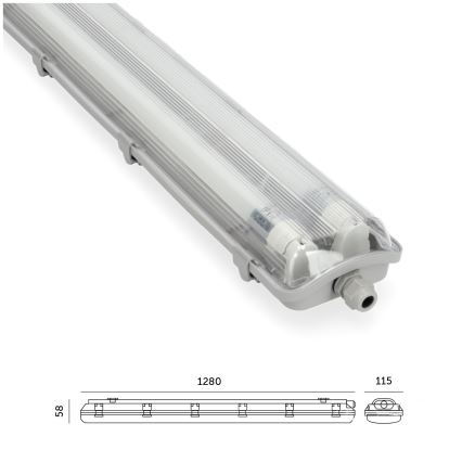 BRILAGI - LED teknisk dammtät lysrörsarmatur OPTIMA T8 2xG13/18W/230V 4000K IP65 128 cm
