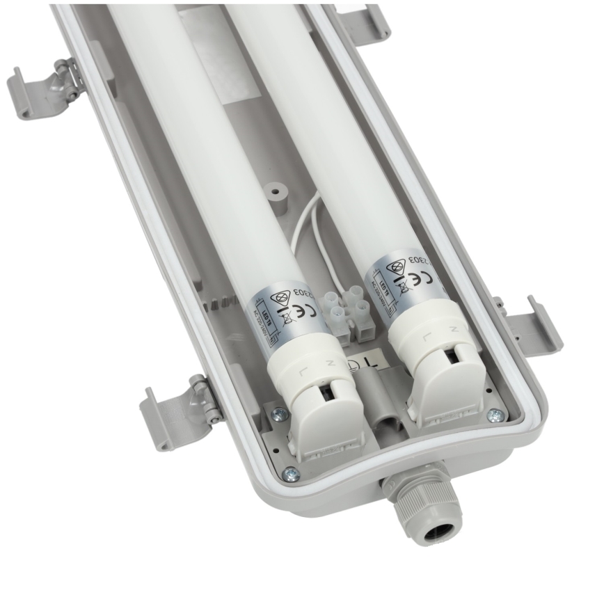 BRILAGI - OPTIMA T8 teknisk damm- och vattenstråleskyddad LED-lysrörsarmatur 2xG13/18W/230V 6500K IP65 128 cm