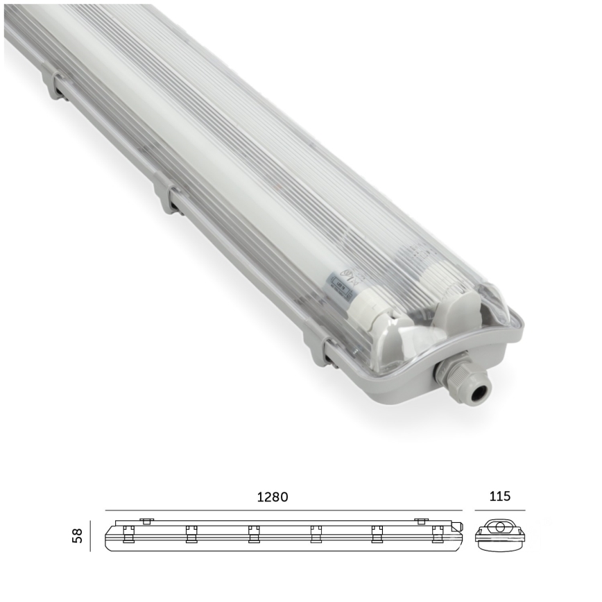 Brilagi - LED-teknisk lysrörsarmatur OPTIMA T8 2xG13/18W/230V 4000K IP65 128 cm - pall med 110 st
