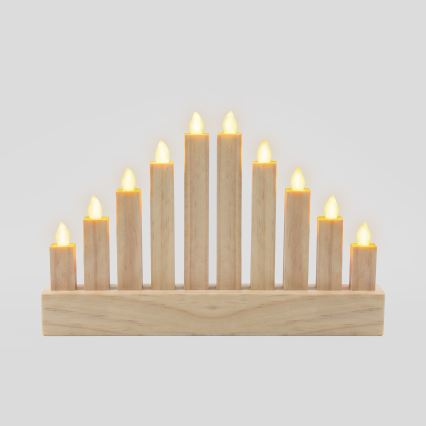 BRILAGI - LED Träljusstake för jul 10xLED/2xAA