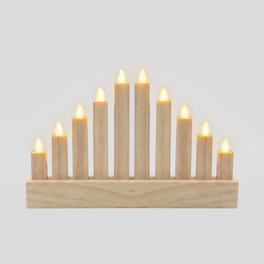 BRILAGI - LED Träljusstake för jul 10xLED/2xAA