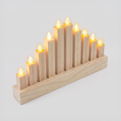 BRILAGI - LED Träljusstake för jul 10xLED/2xAA