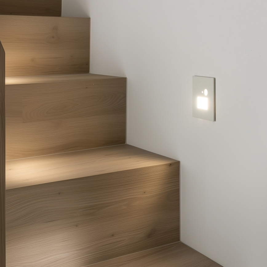 Brilagi - LED-trapparmatur med rörelse- och skymningssensor JACK LED/1,5W/230V 3000/4000/6500K vit