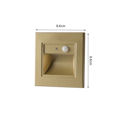 BRILAGI - LED trapparmatur med sensor STEP LIGHT LED/1,5W/230V IP44 guldfärgad