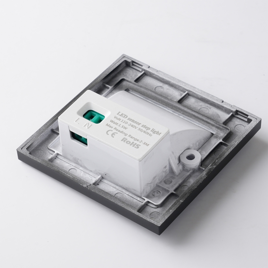 Brilagi - LED-trapparmatur med sensor STEP LIGHT, LED 1,5 W/230 V, IP44, svart