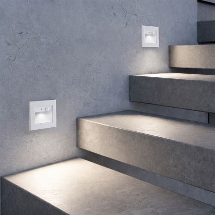 Brilagi - LED trapparmatur med sensor STEP LIGHT LED/1,5W/230V IP44 vit