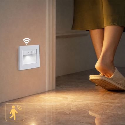 Brilagi - LED trapparmatur med sensor STEP LIGHT LED/1,5W/230V IP44 vit