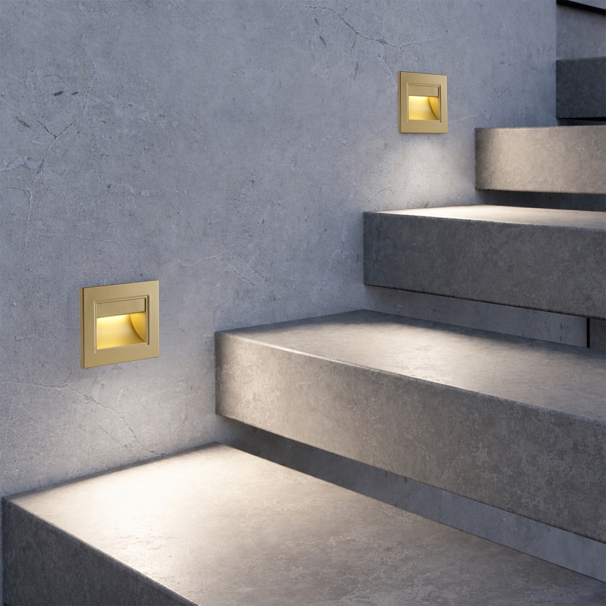 Brilagi - LED-trapparmatur STEP LIGHT LED/1,5W/230V IP44 guldfärgad