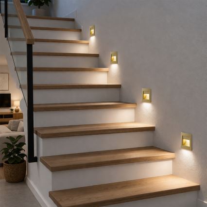 Brilagi - LED-trapparmatur STEP LIGHT LED/1,5W/230V IP44 guldfärgad