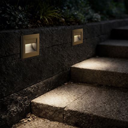 Brilagi - LED-trapparmatur STEP LIGHT LED/1,5W/230V IP44 guldfärgad