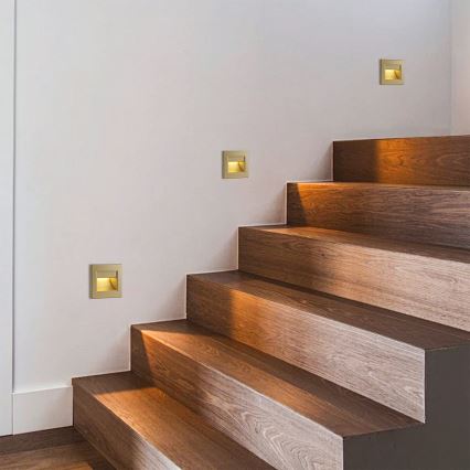 Brilagi - LED-trapparmatur STEP LIGHT LED/1,5W/230V IP44 guldfärgad