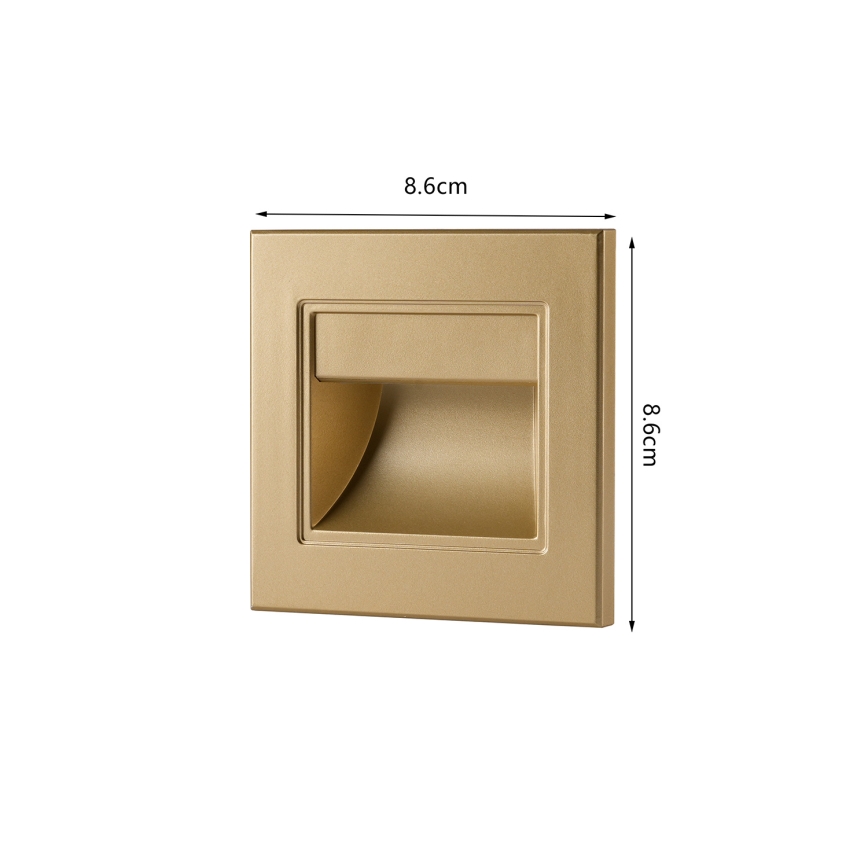 Brilagi - LED-trapparmatur STEP LIGHT LED/1,5W/230V IP44 guldfärgad