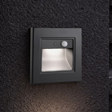 Brilagi - LED trappbelysning med sensor STEP LIGHT LED/1,5W/230V IP44 svart