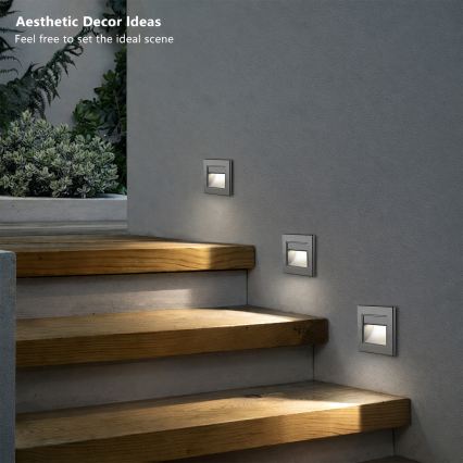 Brilagi - LED-trappbelysning STEP LIGHT LED/1,5W/230V IP44 antracit
