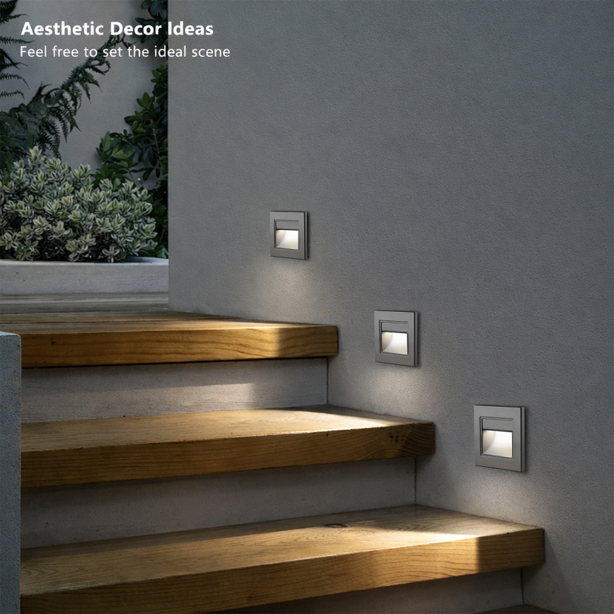 Brilagi - LED-trappbelysning STEP LIGHT LED/1,5W/230V IP44 antracit