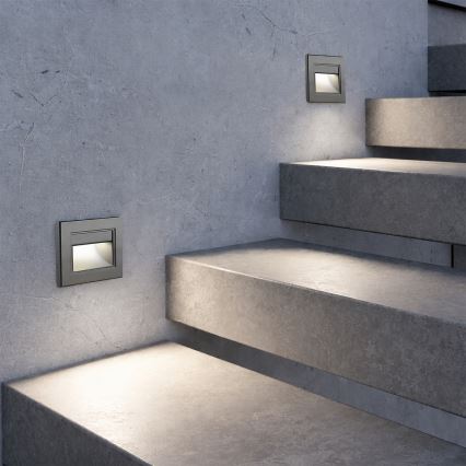 Brilagi - LED-trappbelysning STEP LIGHT LED/1,5W/230V IP44 antracit