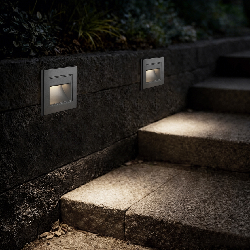 Brilagi - LED-trappbelysning STEP LIGHT LED/1,5W/230V IP44 antracit