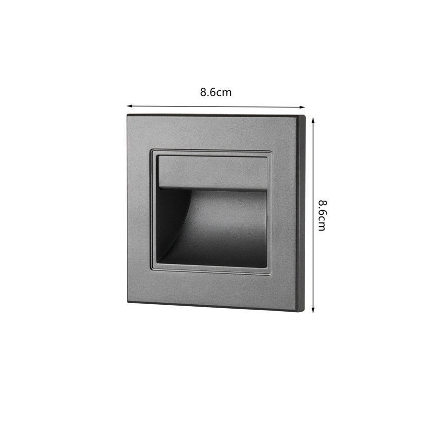 Brilagi - LED-trappbelysning STEP LIGHT LED/1,5W/230V IP44 antracit