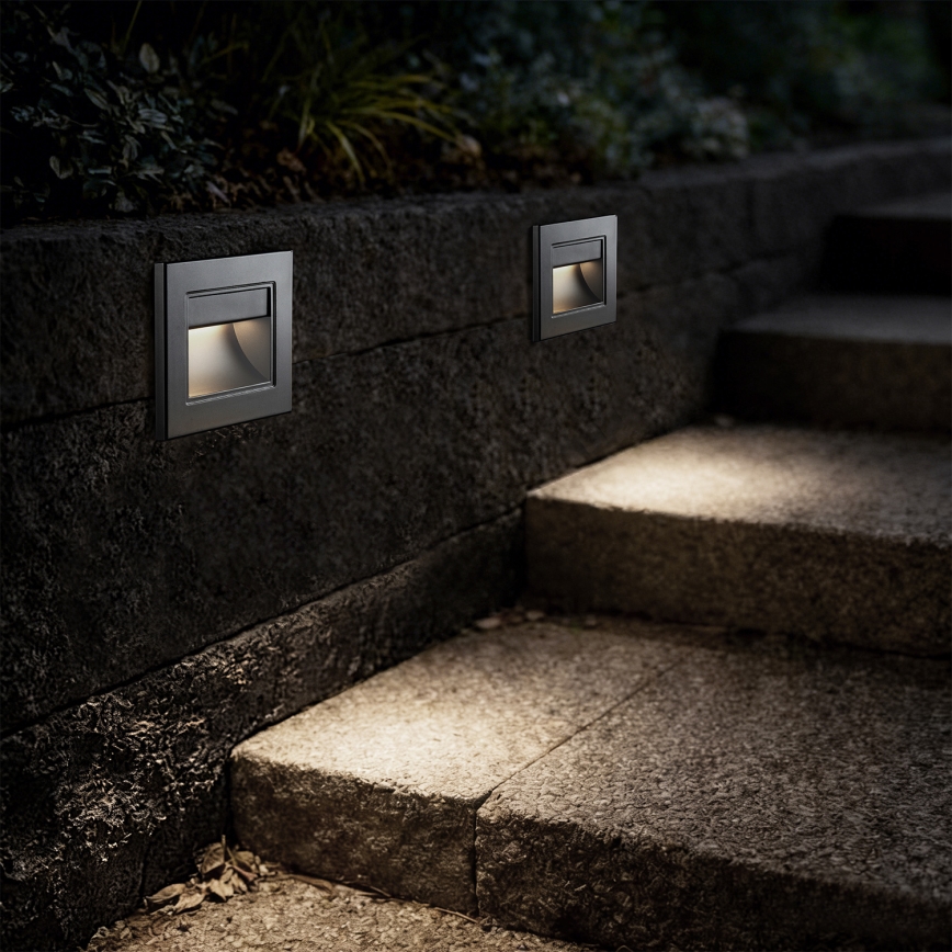 Brilagi - LED trappbelysning STEP LIGHT LED/1,5W/230V IP44 silverfärgad