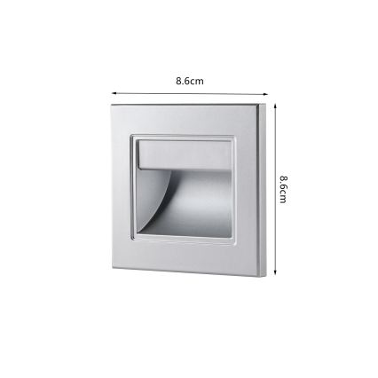 Brilagi - LED trappbelysning STEP LIGHT LED/1,5W/230V IP44 silverfärgad