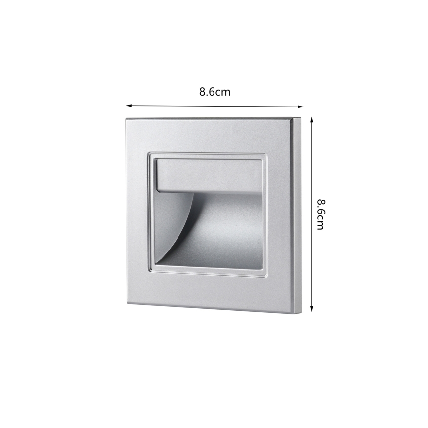 Brilagi - LED trappbelysning STEP LIGHT LED/1,5W/230V IP44 silverfärgad