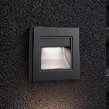 Brilagi - LED-trappbelysning STEP LIGHT LED/1,5W/230V IP44 svart