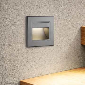 Brilagi - LED-trappbelysningsarmatur STEP LIGHT LED/1,5W/230V IP44 antracit