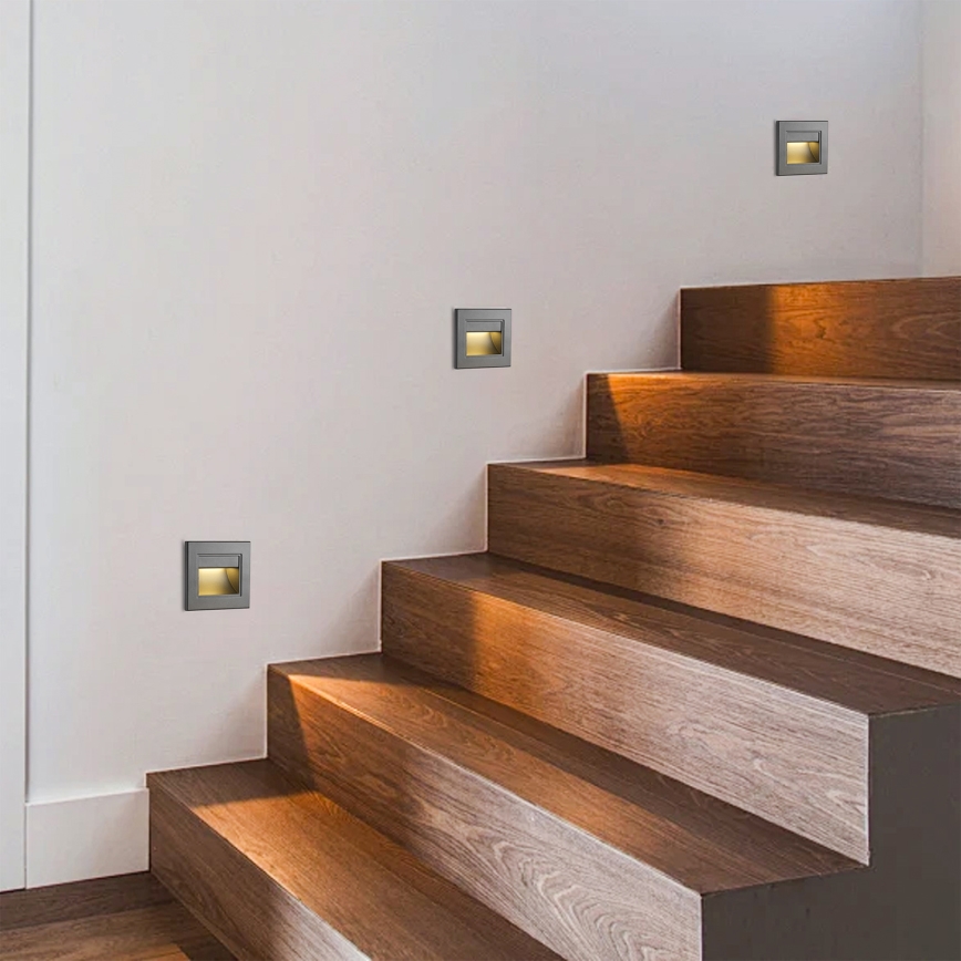 Brilagi - LED-trappbelysningsarmatur STEP LIGHT LED/1,5W/230V IP44 antracit