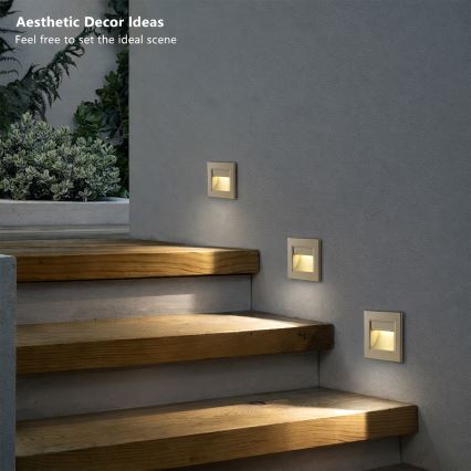 Brilagi - LED trappbelysningsarmatur STEP LIGHT LED/1,5W/230V IP44 guld