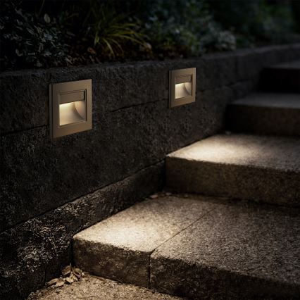 Brilagi - LED trappbelysningsarmatur STEP LIGHT LED/1,5W/230V IP44 guld