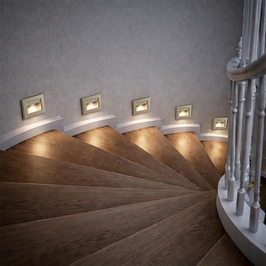Brilagi - LED trappbelysningsarmatur STEP LIGHT LED/1,5W/230V IP44 guld