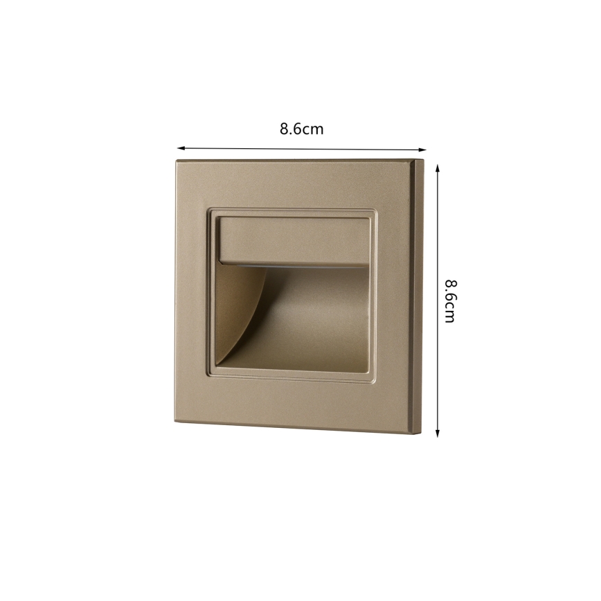 Brilagi - LED trappbelysningsarmatur STEP LIGHT LED/1,5W/230V IP44 guld