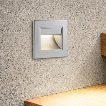 Brilagi - LED-trappbelysningsarmatur STEP LIGHT LED/1,5W/230V IP44 silver