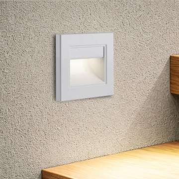 Brilagi - LED trappbelysningsarmatur STEP LIGHT LED/1,5W/230V IP44 vit