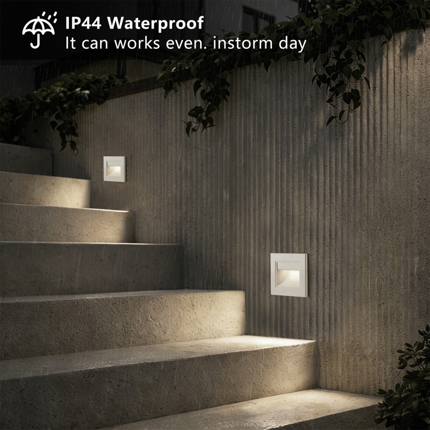 Brilagi - LED trappbelysningsarmatur STEP LIGHT LED/1,5W/230V IP44 vit