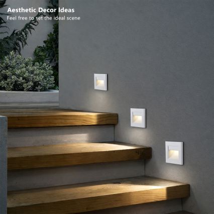Brilagi - LED trappbelysningsarmatur STEP LIGHT LED/1,5W/230V IP44 vit