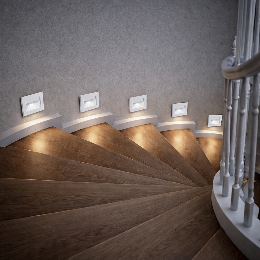 Brilagi - LED trappbelysningsarmatur STEP LIGHT LED/1,5W/230V IP44 vit