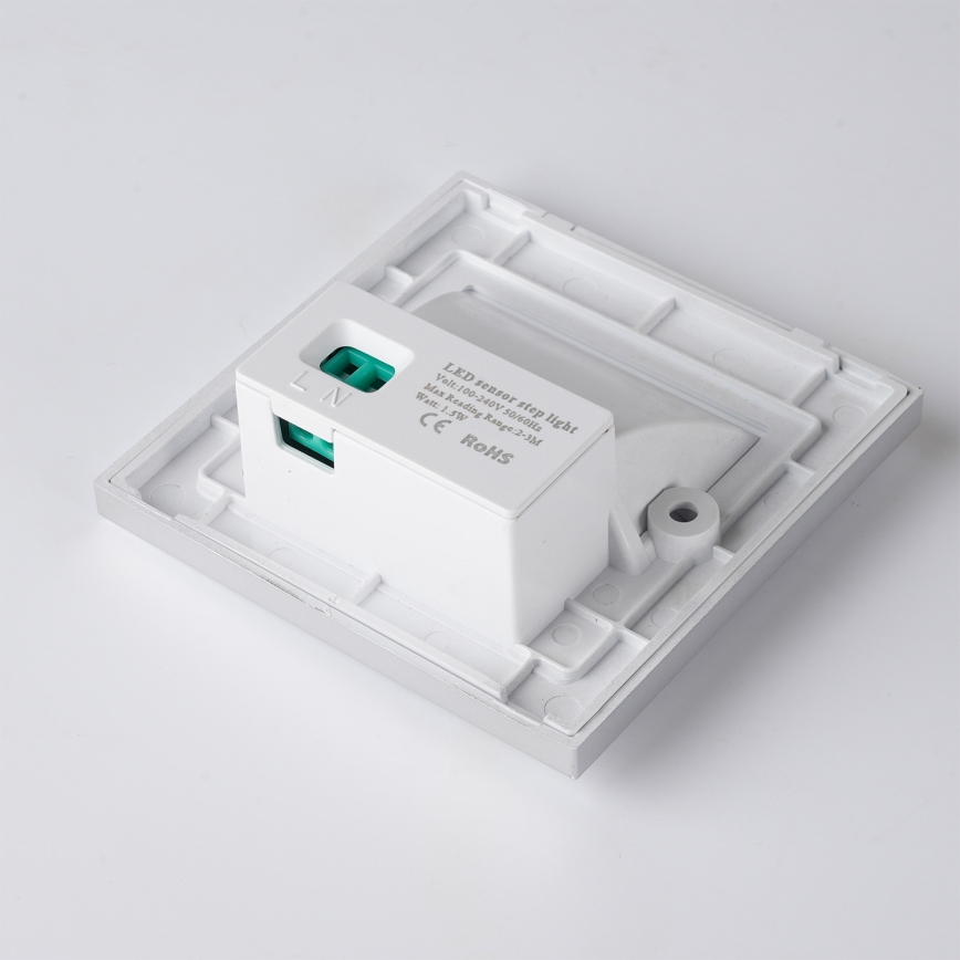 Brilagi - LED-trapparmatur med sensor STEP LIGHT LED/1,5W/230V IP44 silverfärgad
