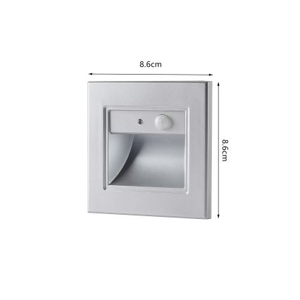 Brilagi - LED-trapparmatur med sensor STEP LIGHT LED/1,5W/230V IP44 silverfärgad
