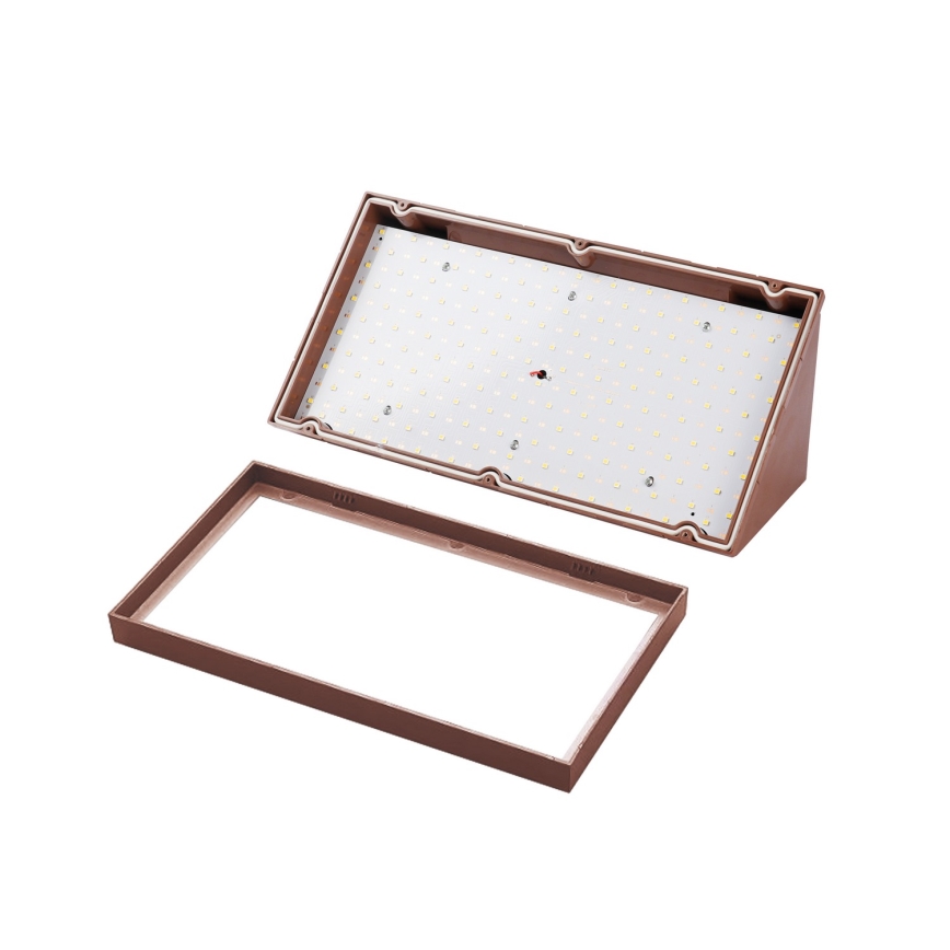 Brilagi - LED utomhusvägglampa med sensor TRIANGLE LED/20W/230V brun IP65