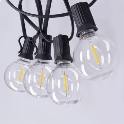 Brilagi - LED utomhusslinga GIRLANDA, dekorativ 25xE12/0,36W/24V, 20m, svart, IP44, varmvitt ljus