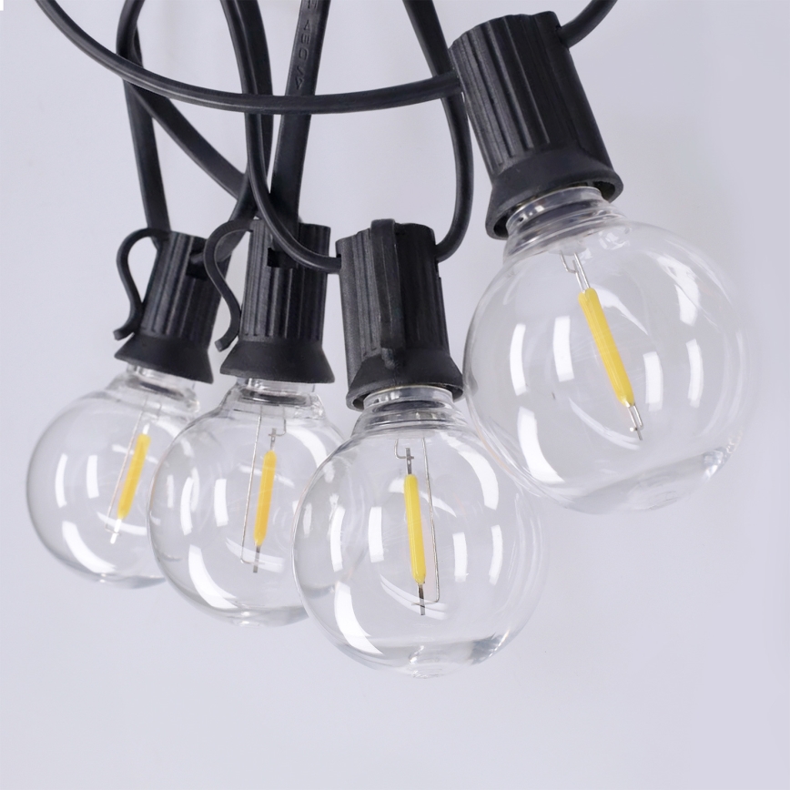 Brilagi - LED utomhusslinga GIRLANDA, dekorativ 25xE12/0,36W/24V, 20m, svart, IP44, varmvitt ljus