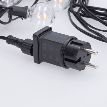 Brilagi - LED utomhusslinga GIRLANDA, dekorativ 25xE12/0,36W/24V, 20m, svart, IP44, varmvitt ljus