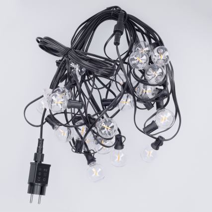 Brilagi - LED utomhusslinga GIRLANDA, dekorativ 25xE12/0,36W/24V, 20m, svart, IP44, varmvitt ljus