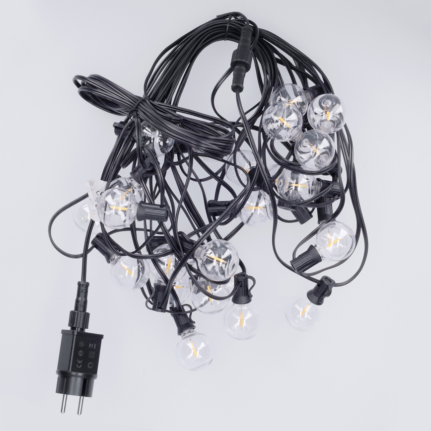 Brilagi - LED utomhusslinga GIRLANDA, dekorativ 25xE12/0,36W/24V, 20m, svart, IP44, varmvitt ljus