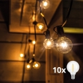 Brilagi - LED utomhus dekorationsslinga GIRLANDA 10xE12/0,6W/230V 8m svart IP44 varmvit